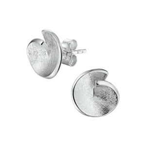 oorknoppen gescratcht zilver gerhodineerd
