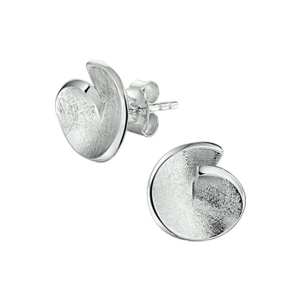 oorknoppen gescratcht zilver gerhodineerd