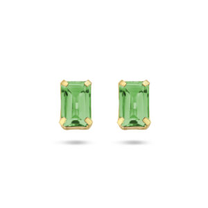 oorknoppen groen agaat 14K geelgoud