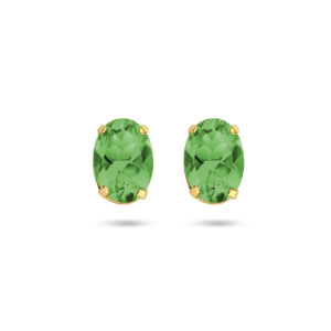 oorknoppen groen agaat 14K geelgoud