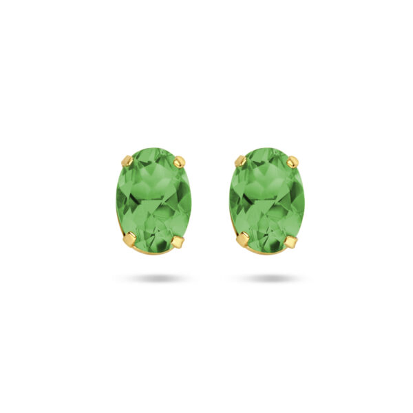 oorknoppen groen agaat 14K geelgoud