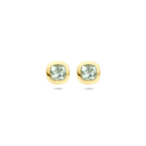 oorknoppen groen amethist 7,5 mm 14K geelgoud