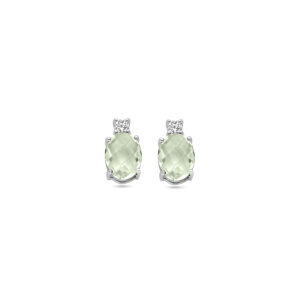 oorknoppen groen amethist zirkonia 10,5 mm zilver gerhodineerd