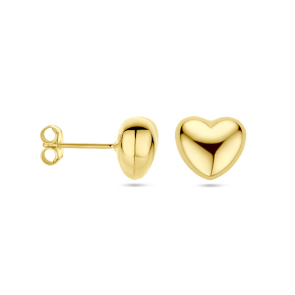 oorknoppen hart 1 micron zilver verguld (geel) - Afbeelding 3