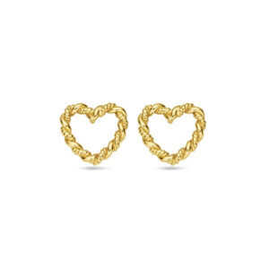 oorknoppen hart 10 mm 14K geelgoud