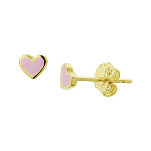 oorknoppen hart 14K geelgoud