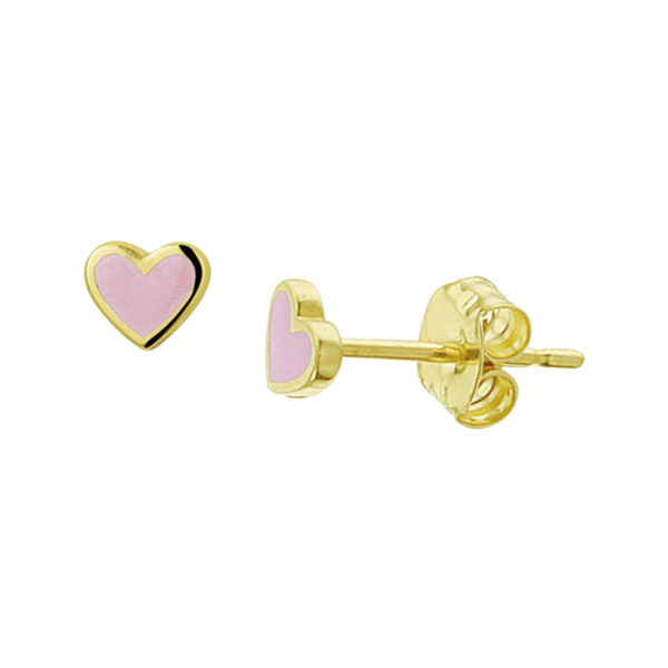 oorknoppen hart 14K geelgoud