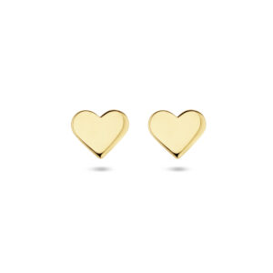 oorknoppen hart 14K geelgoud