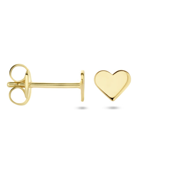 oorknoppen hart 14K geelgoud - Afbeelding 3