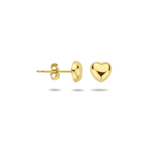 oorknoppen hart 14K geelgoud - Afbeelding 3