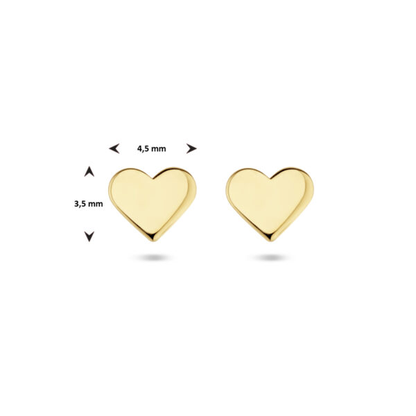 oorknoppen hart 14K geelgoud - Afbeelding 4
