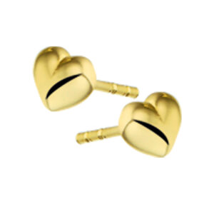 oorknoppen hart 14K geelgoud