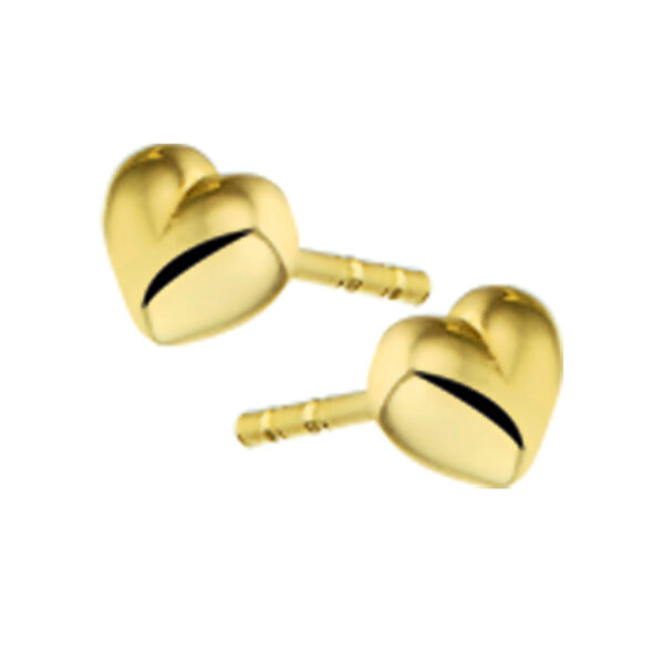 oorknoppen hart 14K geelgoud