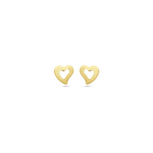 oorknoppen hart 4,5 mm 14K geelgoud