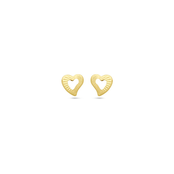 oorknoppen hart 4,5 mm 14K geelgoud