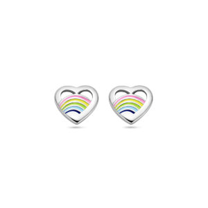 oorknoppen hart emaille zilver gerhodineerd
