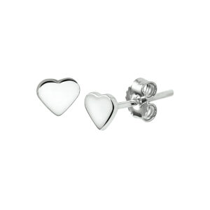 oorknoppen hart zilver gerhodineerd