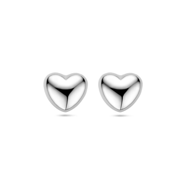 oorknoppen hart zilver gerhodineerd