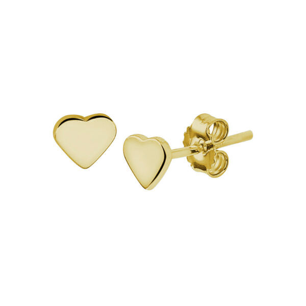 oorknoppen hart zilver verguld (geel)