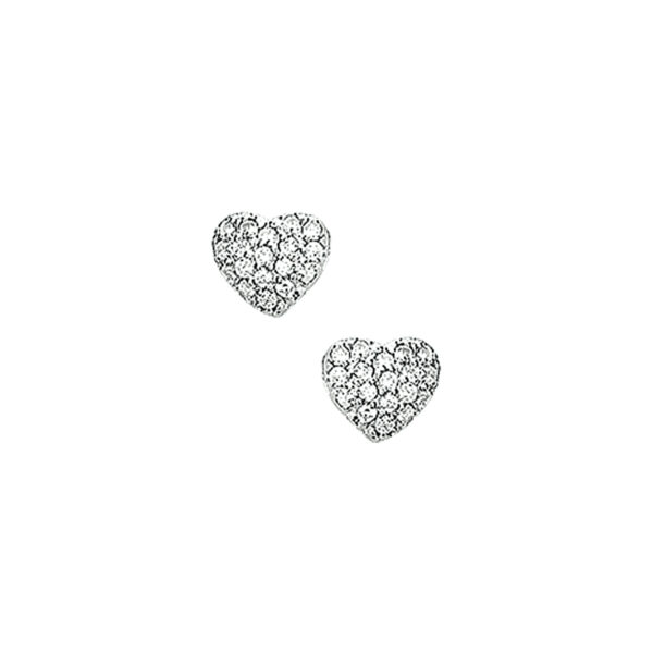 oorknoppen hart zirkonia zilver gerhodineerd