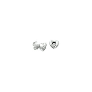 oorknoppen hart zirkonia zilver gerhodineerd