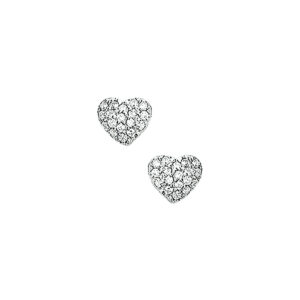oorknoppen hart zirkonia zilver gerhodineerd