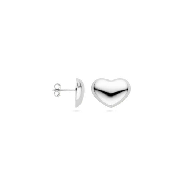 oorknoppen hartje 13 mm zilver gerhodineerd - Afbeelding 3