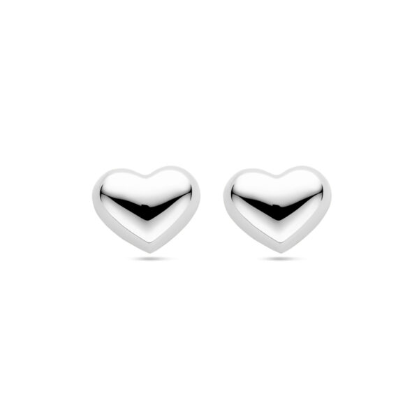 oorknoppen hartje 13 mm zilver gerhodineerd