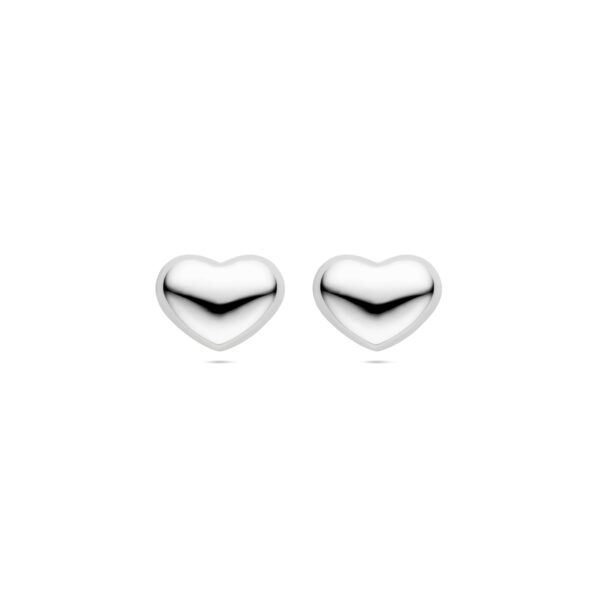 oorknoppen hartje 13 mm zilver gerhodineerd