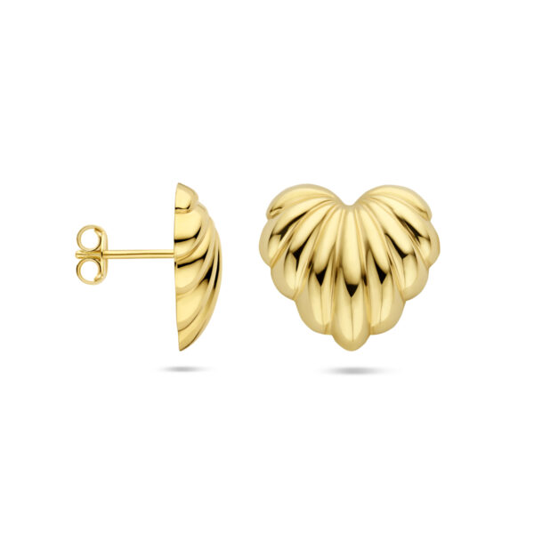 oorknoppen hartje 15 mm 14K geelgoud - Afbeelding 3