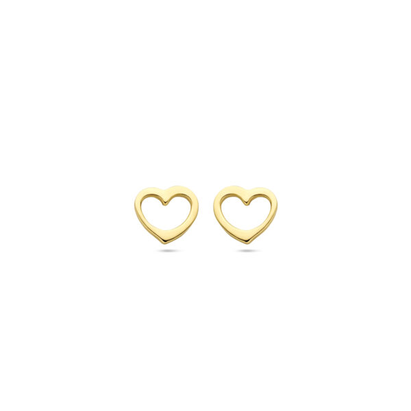 oorknoppen hartje 5 mm 14K geelgoud