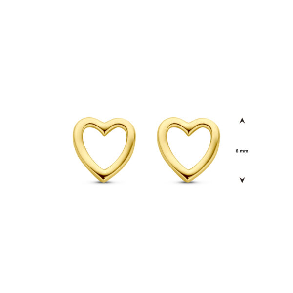 oorknoppen hartje 6 mm 14K geelgoud - Afbeelding 4