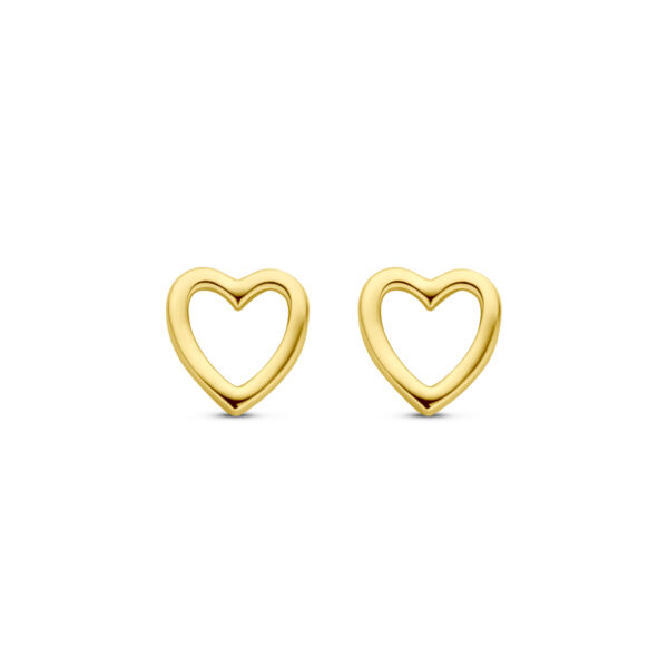 oorknoppen hartje 6 mm 14K geelgoud