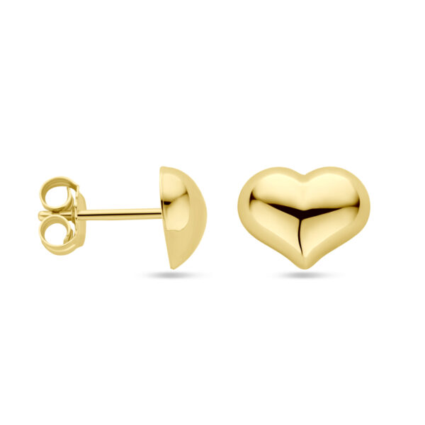 oorknoppen hartje 8 mm 14K geelgoud - Afbeelding 3