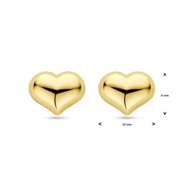 oorknoppen hartje 8 mm 14K geelgoud - Afbeelding 4