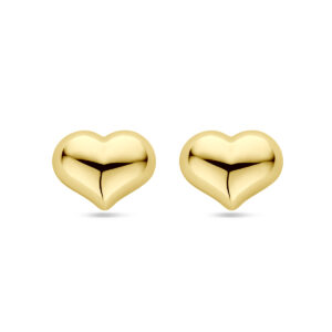 oorknoppen hartje 8 mm 14K geelgoud
