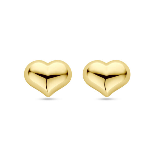 oorknoppen hartje 8 mm 14K geelgoud