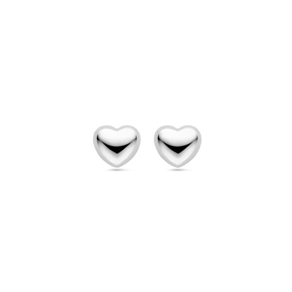 oorknoppen hartje 9,5 mm zilver gerhodineerd