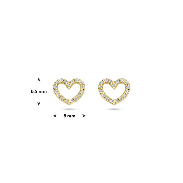 oorknoppen hartje lab grown diamant 0.19ct (2x 0.095ct) g vs 6,5 mm 14K geelgoud - Afbeelding 4