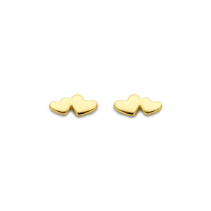 oorknoppen hartjes 3 mm 14K geelgoud
