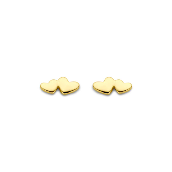 oorknoppen hartjes 3 mm 14K geelgoud