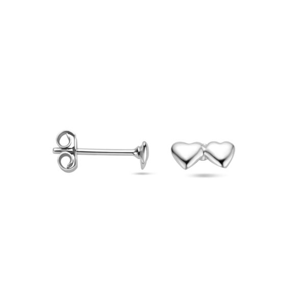 oorknoppen hartjes zilver gerhodineerd - Afbeelding 3
