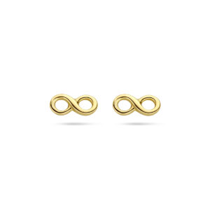 oorknoppen infinity 14K geelgoud