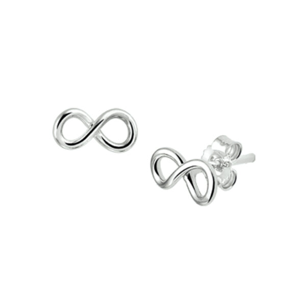 oorknoppen infinity zilver gerhodineerd