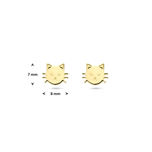 oorknoppen kat 7 mm 14K geelgoud - Afbeelding 4