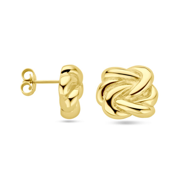 oorknoppen knoop 1 micron zilver verguld (geel) - Afbeelding 3