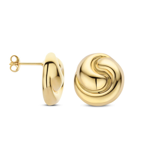 oorknoppen knoop 18 mm zilver verguld (geel) - Afbeelding 3