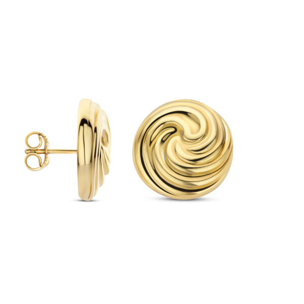 oorknoppen knoop 18 mm zilver verguld (geel) - Afbeelding 3