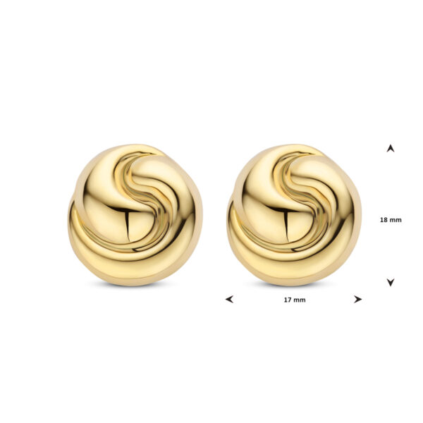 oorknoppen knoop 18 mm zilver verguld (geel) - Afbeelding 4