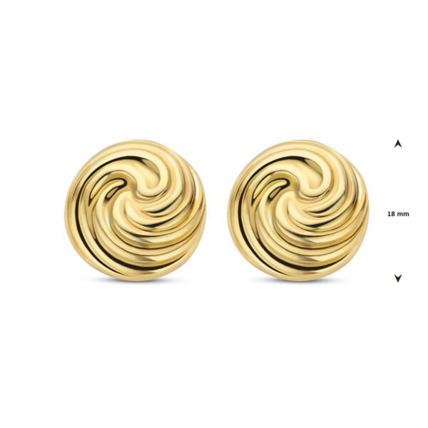 oorknoppen knoop 18 mm zilver verguld (geel) - Afbeelding 4